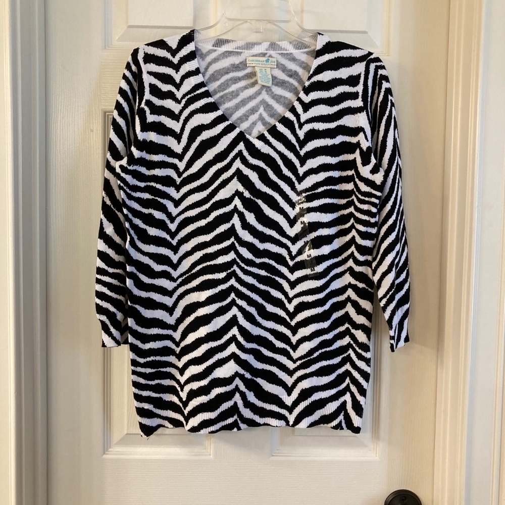 Caribbean Joe Zebra striped sweater